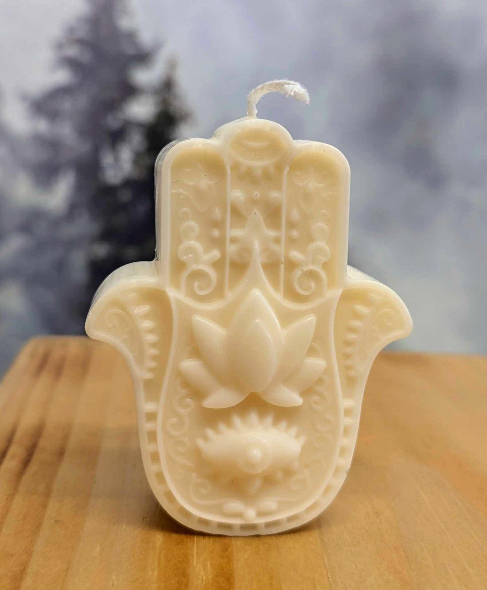 Bougie de soya - Main de Fatima (Blanc ou rose)